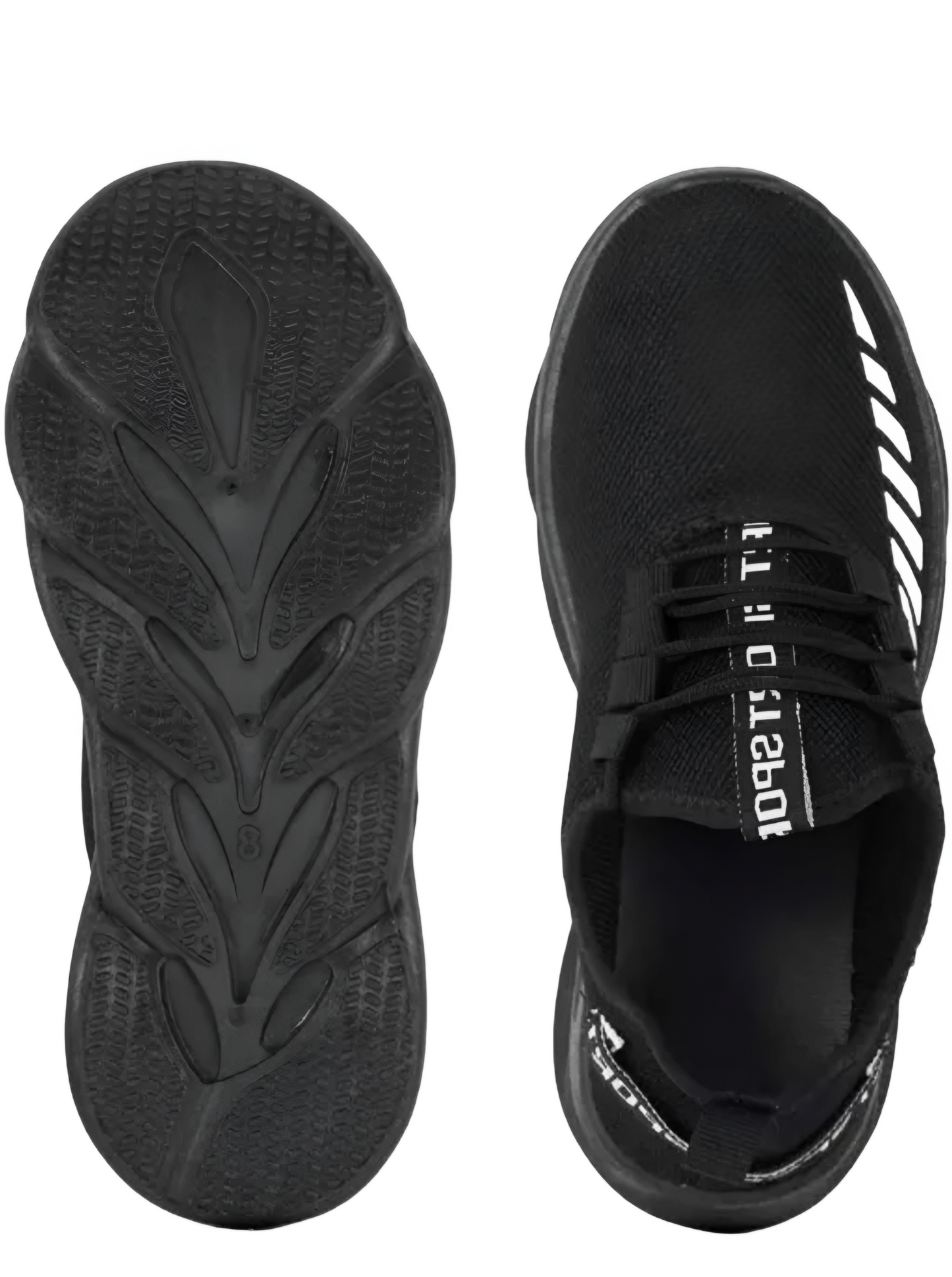 Men's Stylish Black Sports Running Shoes with Air Cushion Sole | Lightweight Breathable Sneakers for Gym, Walking & Casual Wear
